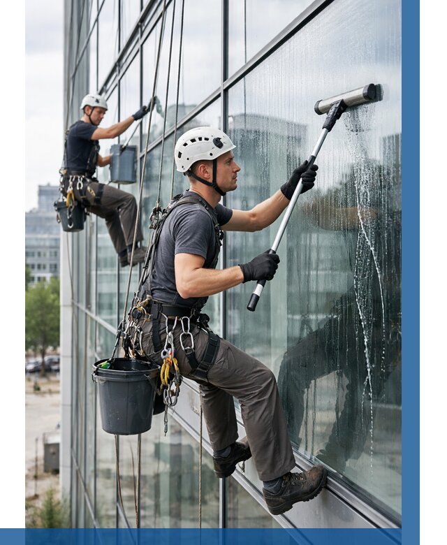 Мойка витражей альпинистами в Ейске от 721 р. под ключ|ВЫСОТНИК-Еск