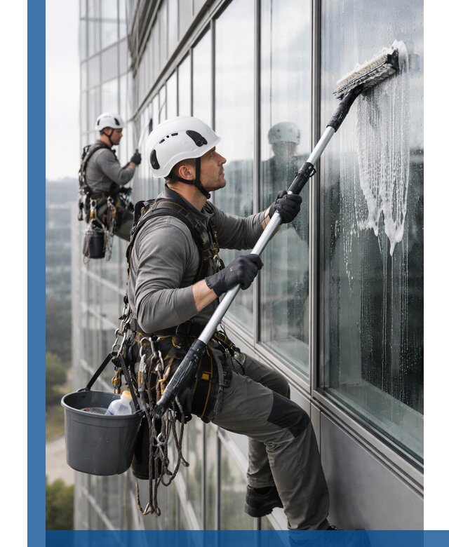 Высотная мойка сплошного остекления с выездом в Ейске