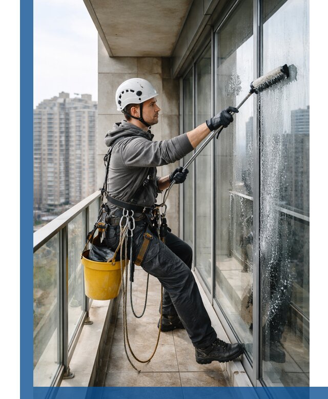 Профессиональная мойка балконного остекления в Ейске