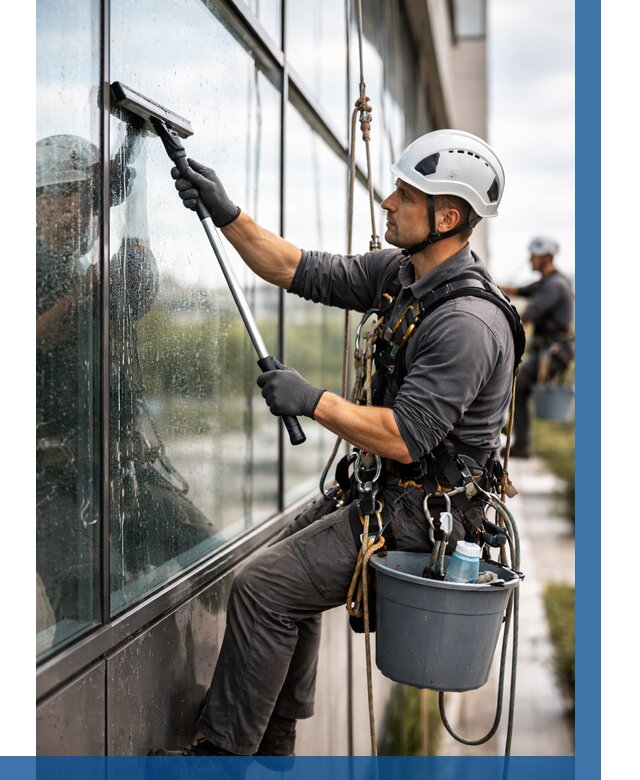 Мойка стеклянных фасадов в Ейске от 206 р. | ВЫСОТНИК-Еск