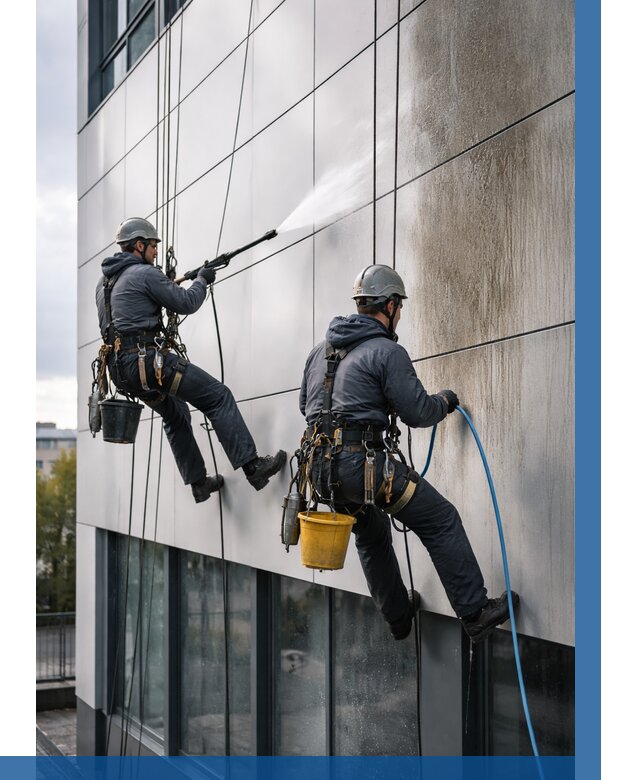 Мойка фасада из композита в Ейске по цене от 309 р. | ВЫСОТНИК-Еск