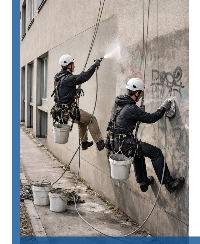 Антиграффити покрытие фасада с защитой от надписей в Ейске