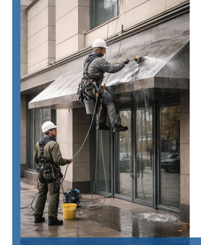 Профессиональная мойка козырьков и навесов в Ейске