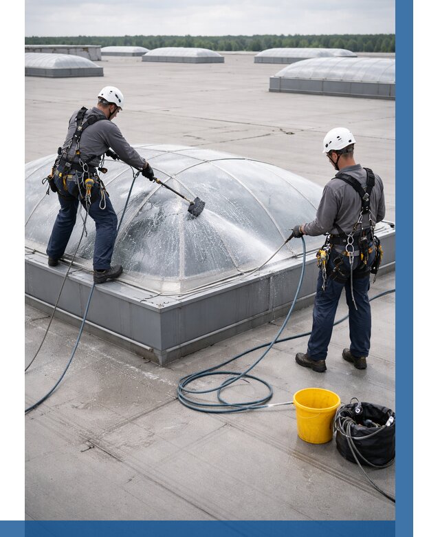 Мойка зенитных фонарей в Ейске, заказать от 4638 р. | ВЫСОТНИК-Еск