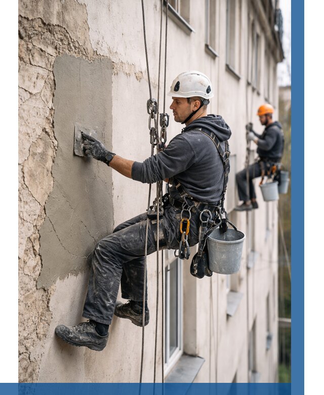 Восстановление штукатурки фасада в Ейске от 1237 р. | ВЫСОТНИК-Еск