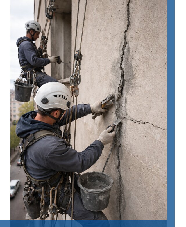 Заделка трещин на фасаде в Ейске от 928 р. | ВЫСОТНИК-Еск