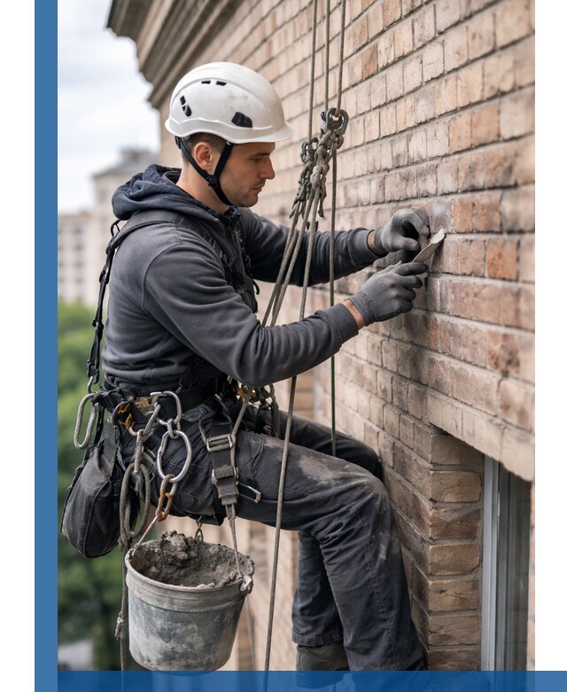 Качественный ремонт кирпичной кладки фасада в Ейске с гарантией