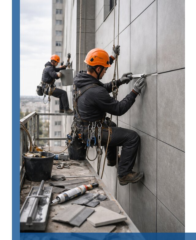 Профессиональный ремонт фасада из керамогранита в Ейске