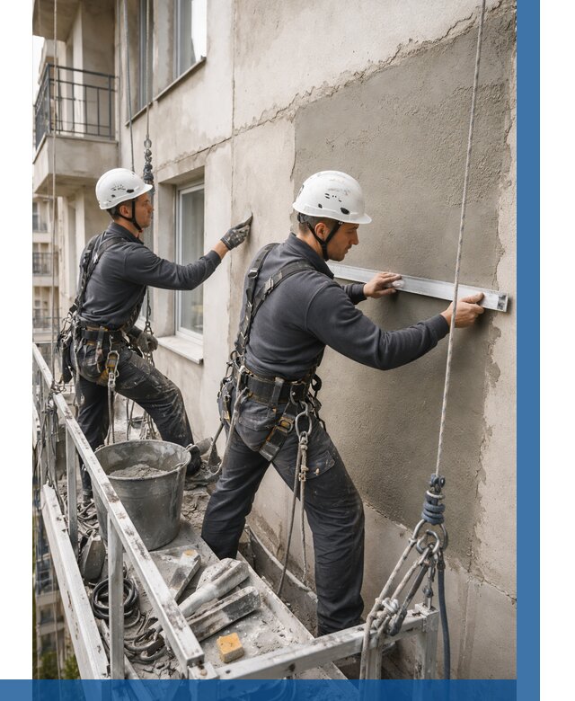 Штукатурка фасада на высоте в Ейске от 928 р. | ВЫСОТНИК-Еск