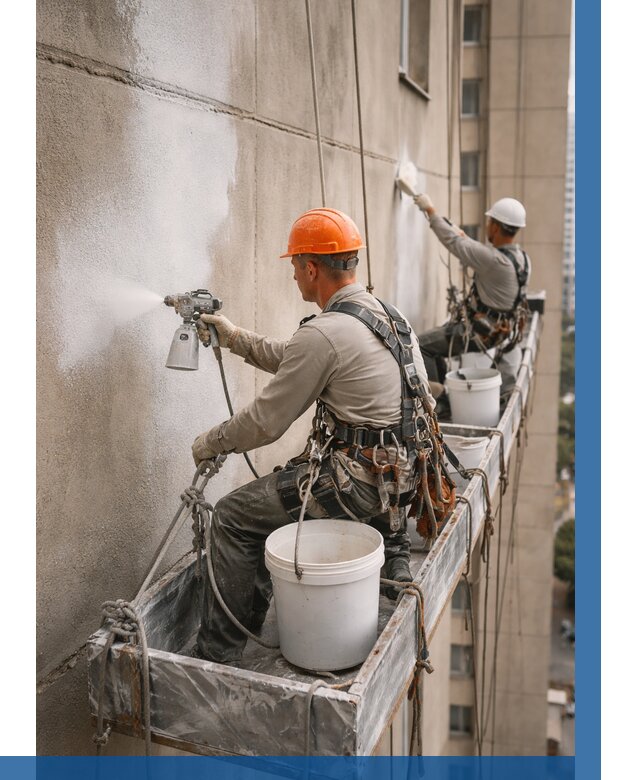 Грунтовка фасада на высоте в Ейске от 124 р. | ВЫСОТНИК-Еск