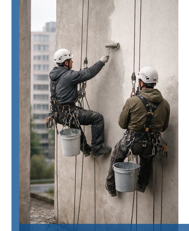 Покраска фасадов высотными альпинистами в Ейске с гарантией