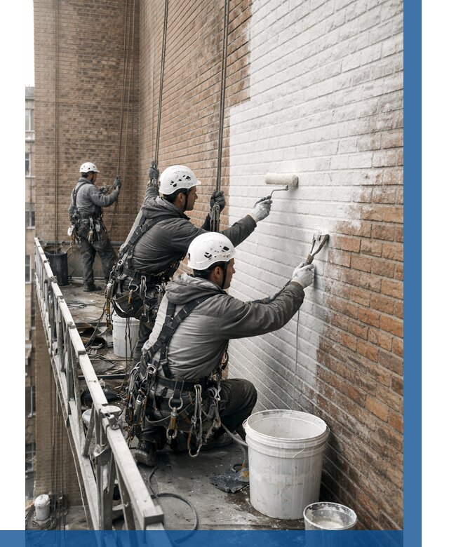 Покраска кирпичного фасада в Ейске от 361 р. | ВЫСОТНИК-Еск