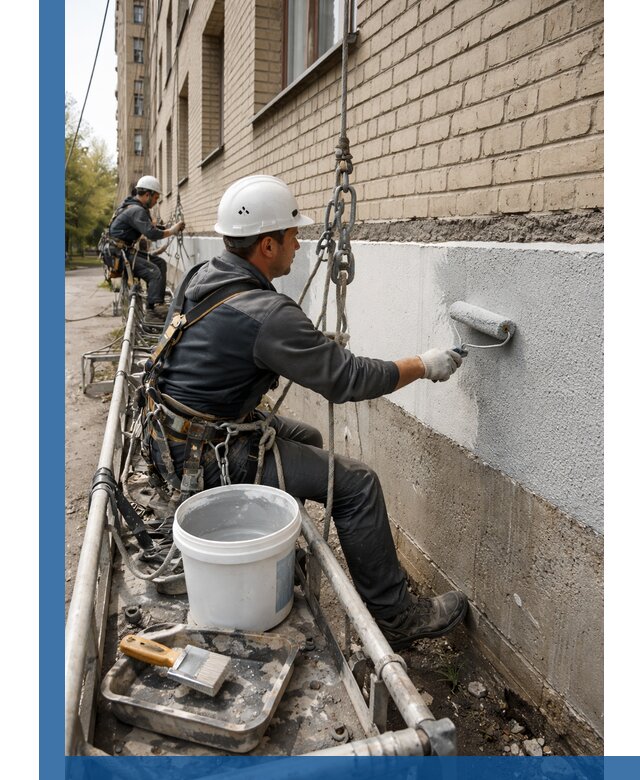 Окраска цоколя здания в Ейске профессионально и надежно