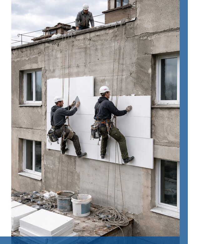 Утепление фасада пенополистиролом в Ейске от 1855 р. | ВЫСОТНИК-Еск