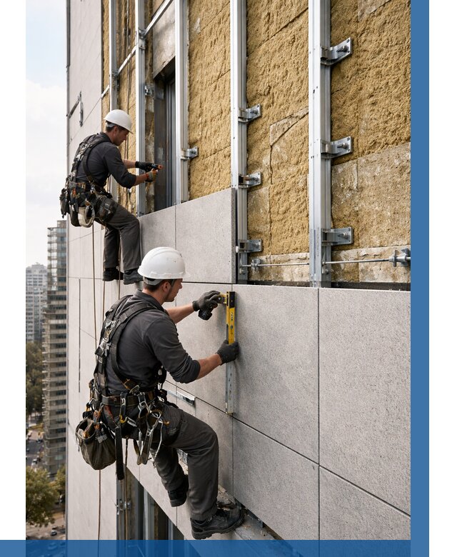 Монтаж вентилируемого фасада в Ейске от 3607 р. | ВЫСОТНИК-Еск