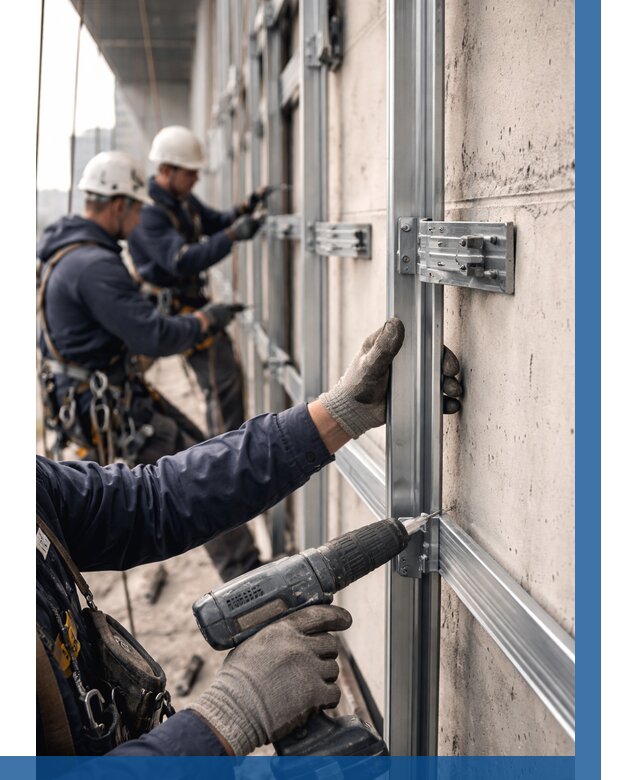 Монтаж подсистемы вентфасада в Ейске от 876 р. | ВЫСОТНИК-Еск