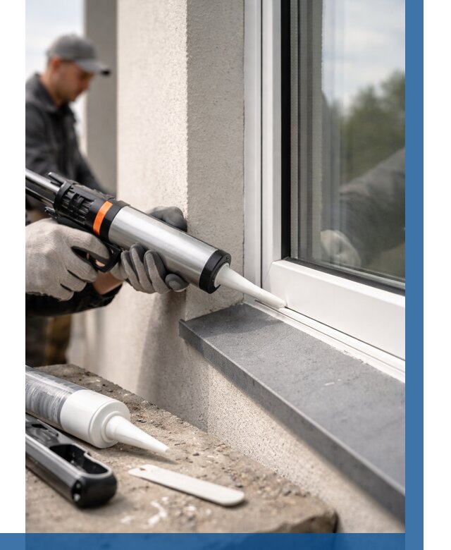 Герметизация монтажных швов окон в Ейске от 670 р. | ВЫСОТНИК-Еск