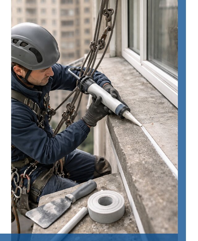 Герметизация балконного козырька в Ейске от 4638 р. | ВЫСОТНИК-Еск