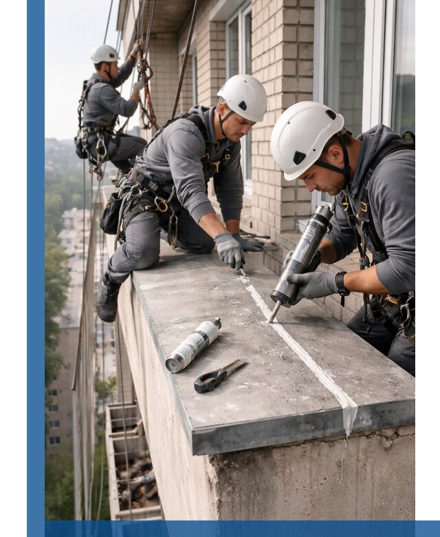 Герметизация балконного козырька в Ейске профессионально