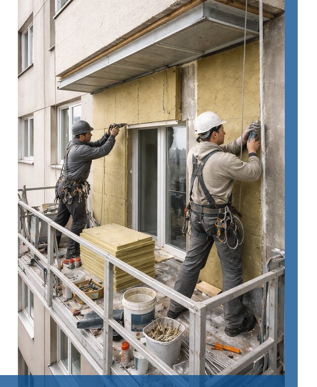 Утепление балкона снаружи в Ейске от 1649 р. под ключ ВЫСОТНИК-Еск