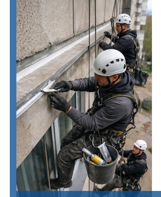 Герметизация примыкания балкона в Ейске под ключ с гарантией