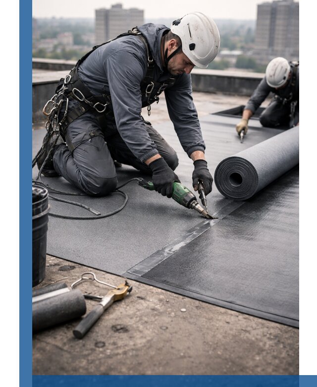 Ремонт мягкой кровли в Ейске с выездом промальпинистов