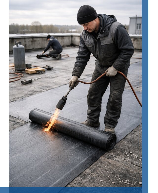 Ремонт наплавляемой кровли в Ейске от 721 р. | ВЫСОТНИК-Еск