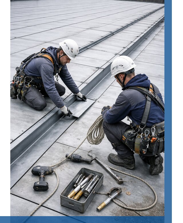 Ремонт фальцевой кровли в Ейске от 721 р. | ВЫСОТНИК-Еск