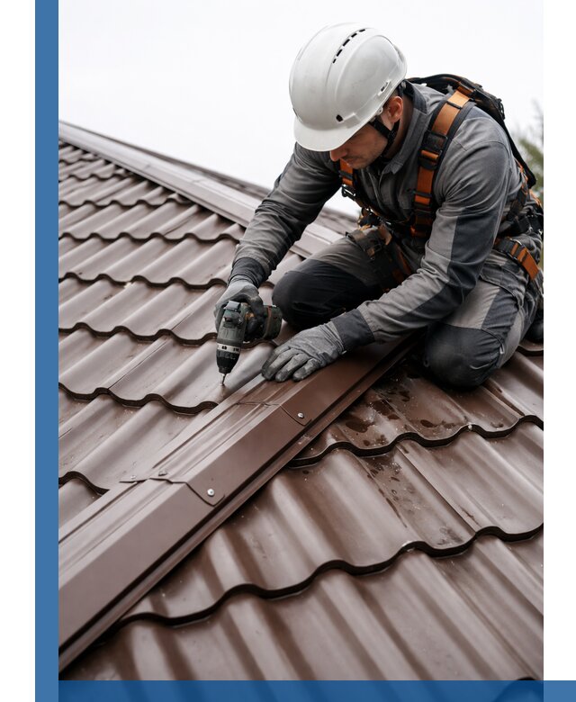 Ремонт металлочерепицы на крыше в Ейске профессионально