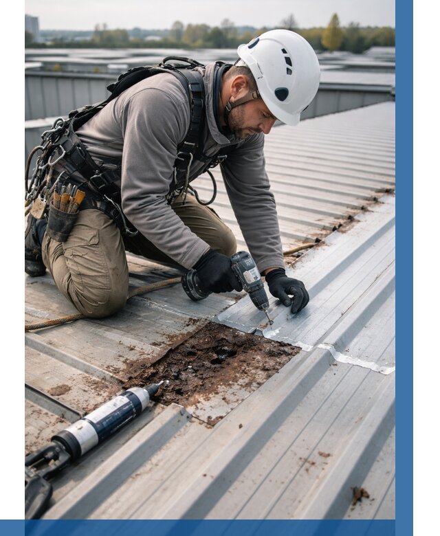 Ремонт профнастила на кровле в Ейске от 721 р. | ВЫСОТНИК-Еск