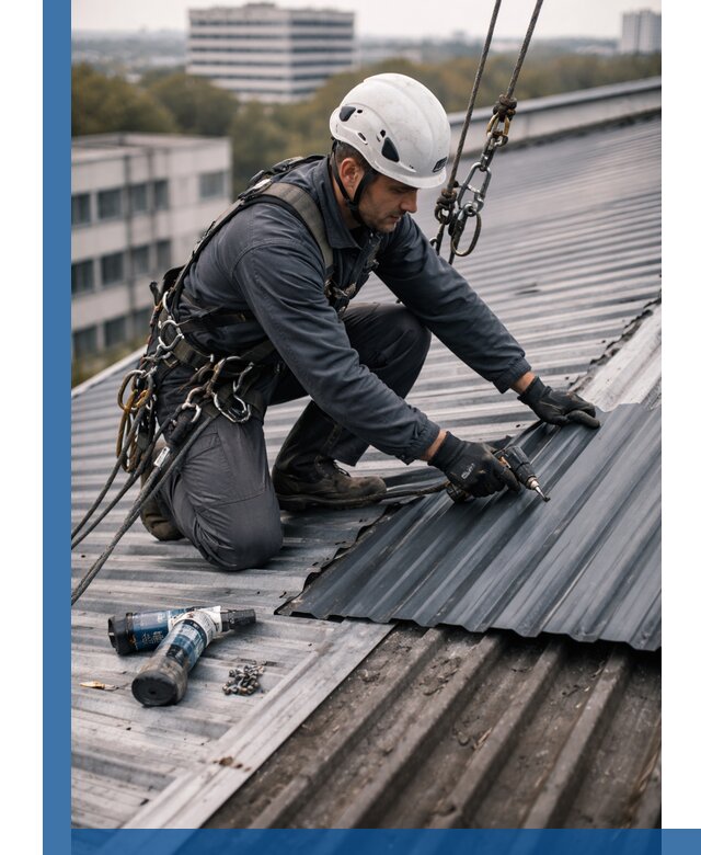 Ремонт профнастила на кровле в Ейске, работы под ключ