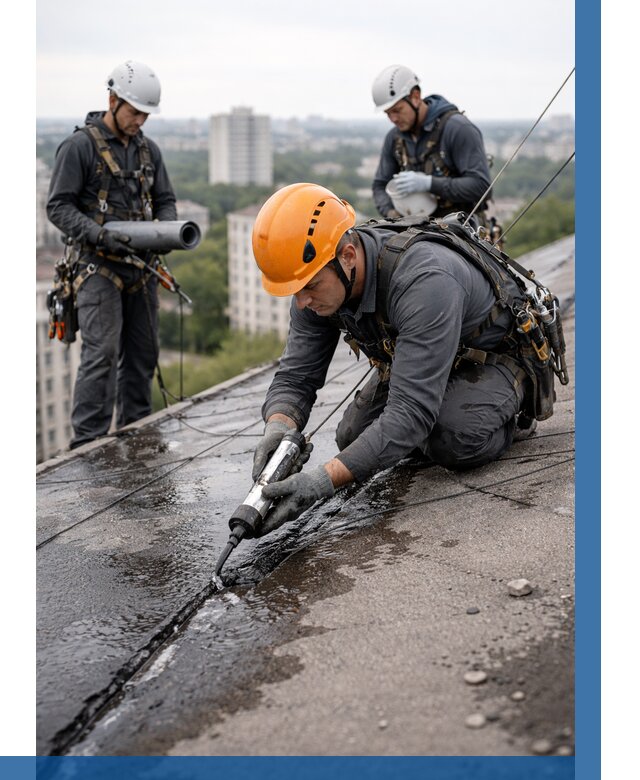 Устранение протечек кровли в Ейске от 12367 р. | ВЫСОТНИК-Еск