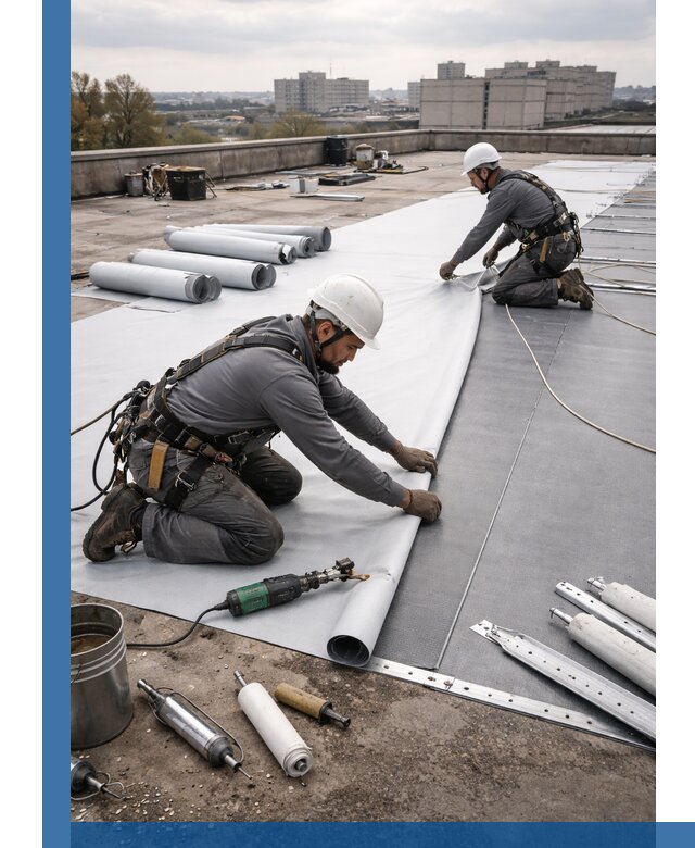 Монтаж мембранной кровли в Ейске для промышленных зданий