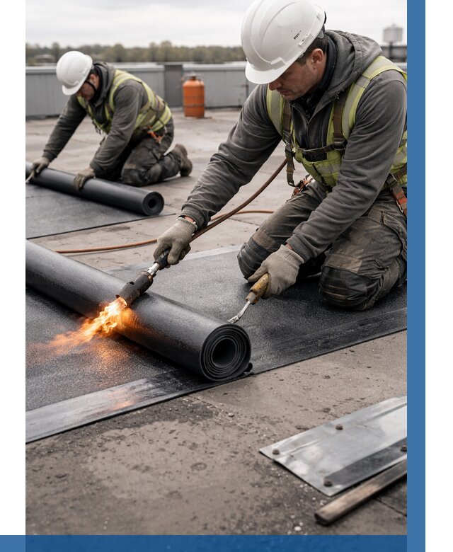 Монтаж наплавляемой кровли в Ейске от 876 р. — ВЫСОТНИК-Еск