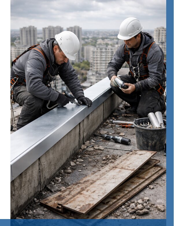 Замена парапетных крышек под ключ в Ейске от 1237 р. | ВЫСОТНИК-Еск