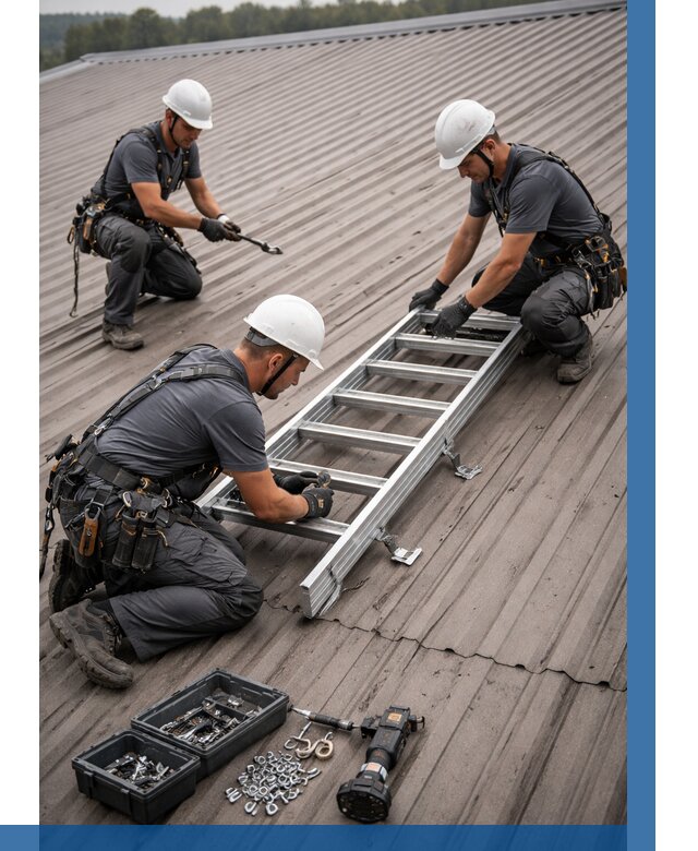 Монтаж кровельной лестницы в Ейске от 4638 р. | ВЫСОТНИК-Еск