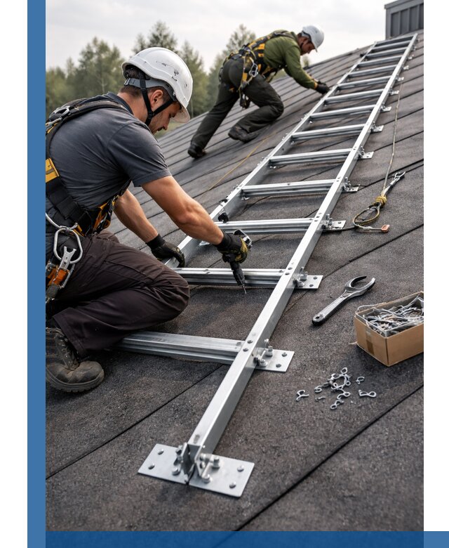 Профессиональный монтаж кровельной лестницы в Ейске под ключ