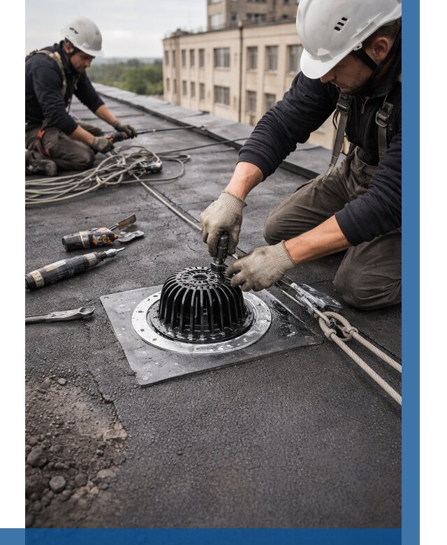 Установка водосточных воронок в Ейске цена от 3607 р. | ВЫСОТНИК-Еск