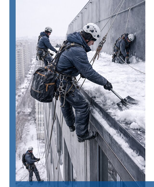 Абонентское обслуживание кровли зимой в Ейске регулярный уход