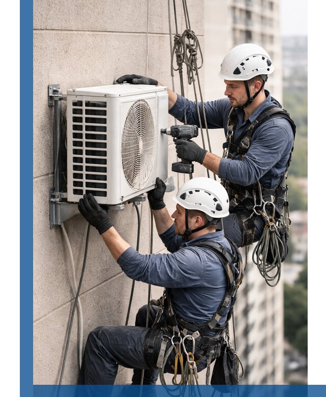 Монтаж внешнего блока кондиционера в Ейске установка и крепление