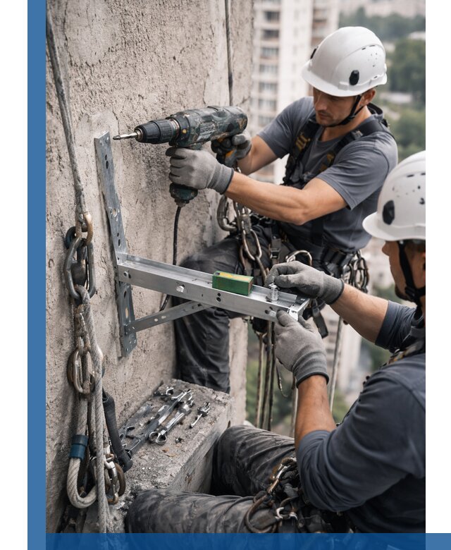 Установка кронштейнов кондиционера и крепежа в Ейске