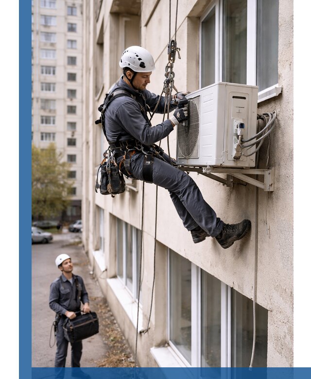 Демонтаж внешнего блока кондиционера в Ейске профессионально