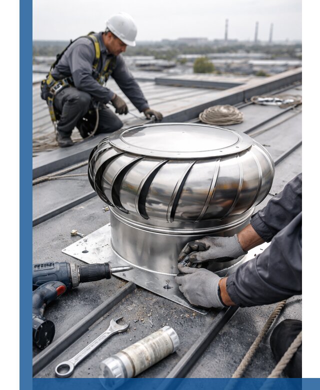 Установка дефлекторов на кровле в Ейске профессионально