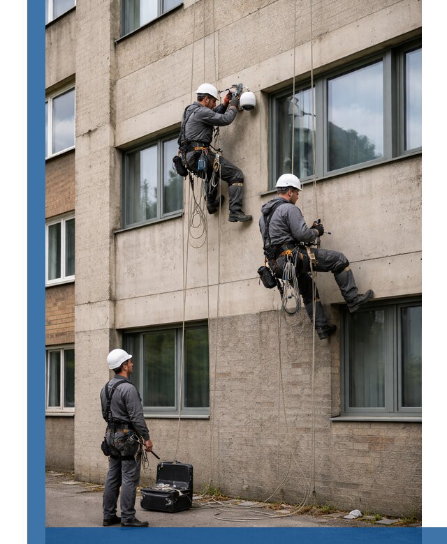 Монтаж фасадных камер видеонаблюдения в Ейске под ключ