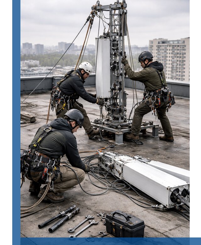 Демонтаж антенн на крыше зданий в Ейске с гарантией