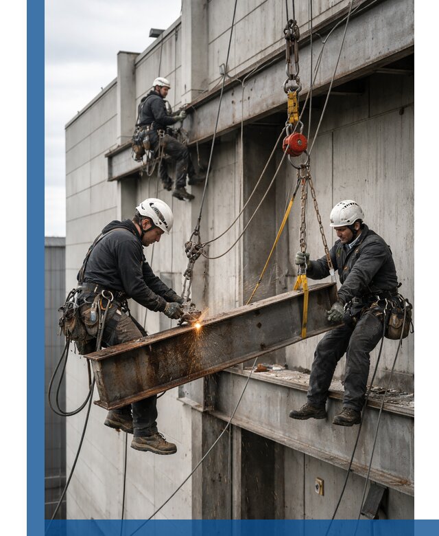 Демонтаж металлоконструкций на высоте в Ейске под ключ