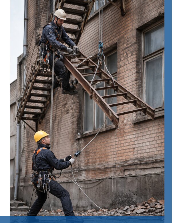 Демонтаж пожарной лестницы в Ейске от 12367 р. | ВЫСОТНИК-Еск