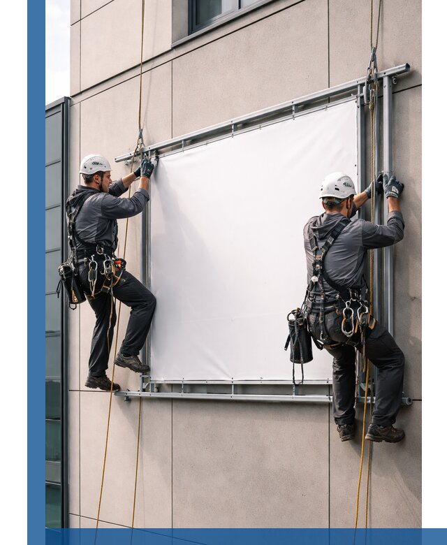 Монтаж наружной рекламной вывески в Ейске под ключ