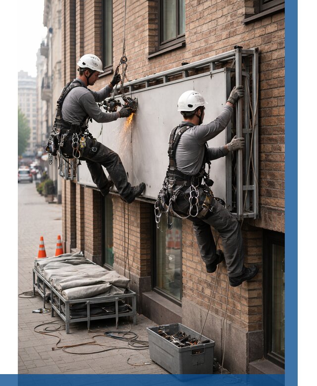 Демонтаж рекламной вывески в Ейске от 6699 р. | ВЫСОТНИК-Еск