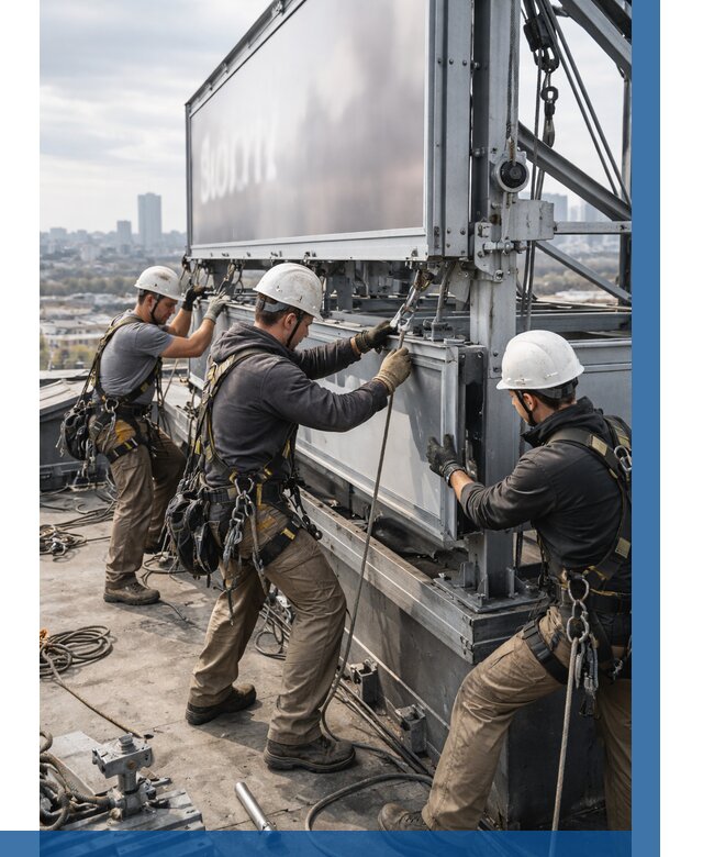 Монтаж крышной рекламной конструкции в Ейске от 61836 р.|ВЫСОТНИК-Еск